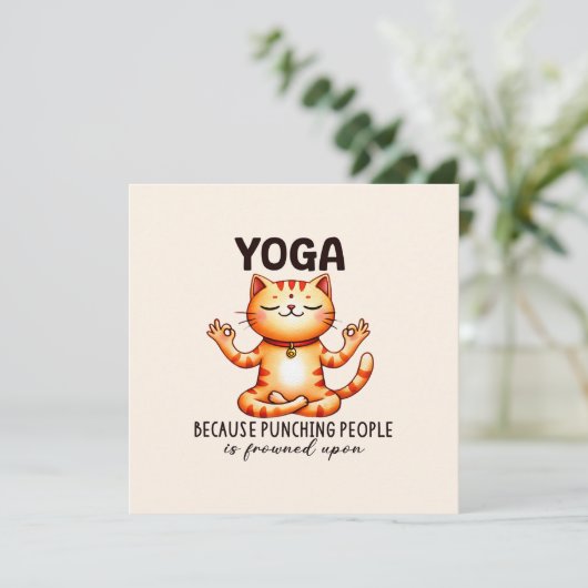 Cat Yoga Pose - Funny Yoga (Stehend Vorderseite)