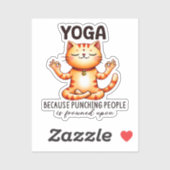 Cat Yoga Pose - Funny Yoga Aufkleber (Blatt)
