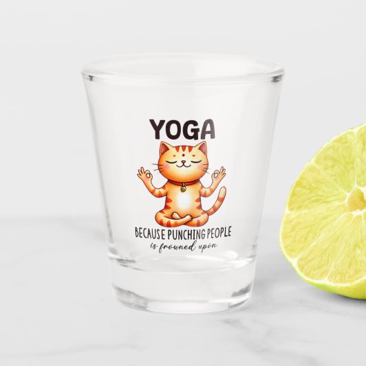Cat Yoga Pose - Funny Yoga Schnapsglas (Vorderseite)