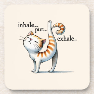 Cat Yoga Pose - Inhalieren - Pur - Exhale Getränkeuntersetzer