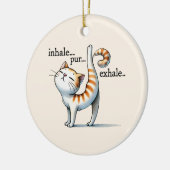 Cat Yoga Pose - Inhalieren - Pur - Exhale Keramik Ornament (Links)