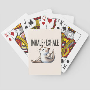 Cat Yoga Pose - Inhalieren und Ausatmen Spielkarten