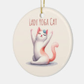 Cat Yoga Pose - Lady Yoga Cat Keramik Ornament (Links)