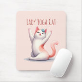 Cat Yoga Pose - Lady Yoga Cat Mousepad (Mit Mouse)