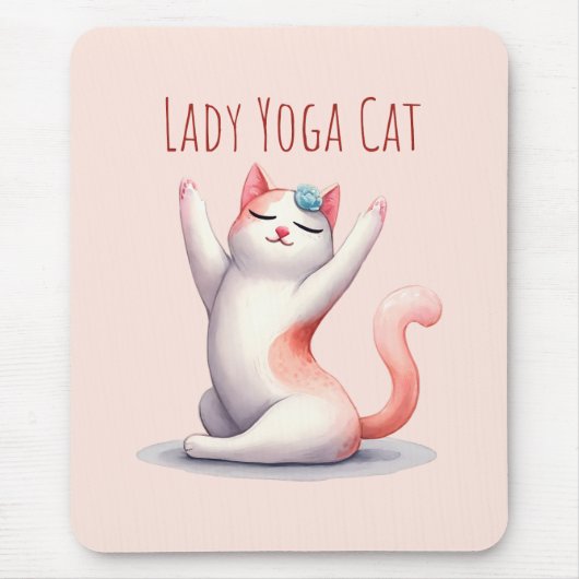 Cat Yoga Pose - Lady Yoga Cat Mousepad (Vorne)