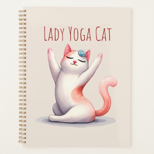 Cat Yoga Pose - Lady Yoga Cat Planer (Vorderseite)
