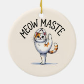 Cat Yoga Pose - Meow Maste Keramik Ornament (Hinten)