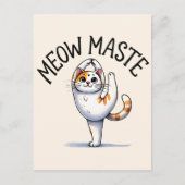 Cat Yoga Pose - Meow Maste Postkarte (Vorderseite)