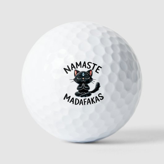 Cat Yoga Pose - Namaste Madafakas Golfball (Vorderseite)