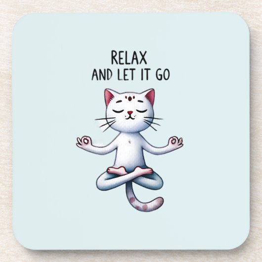 Cat Yoga Pose - Relax und Lass It Go Getränkeuntersetzer (Vorderseite)