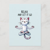 Cat Yoga Pose - Relax und Lass It Go Postkarte (Vorderseite)