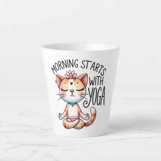 Cat Yoga Pose - Vormittag mit Yoga Milchtasse (Vorderseite)