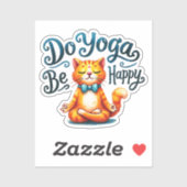 Cat Yoga Pose - Yoga machen, glücklich sein Aufkleber (Blatt)