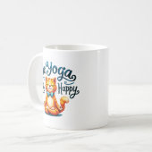 Cat Yoga Pose - Yoga machen, glücklich sein Kaffeetasse (Vorderseite Links)