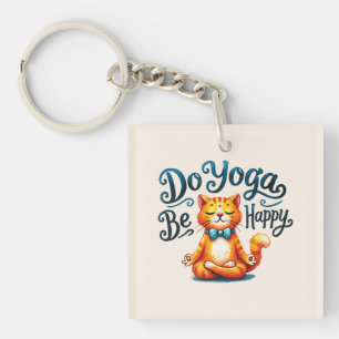 Cat Yoga Pose - Yoga machen, glücklich sein Schlüsselanhänger