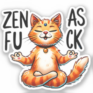 Cat Yoga Pose - Zen Aufkleber