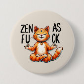 Cat Yoga Pose - Zen Button (Vorderseite)