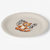 Cat Yoga Pose - Zen Pappteller (Schrägansicht)