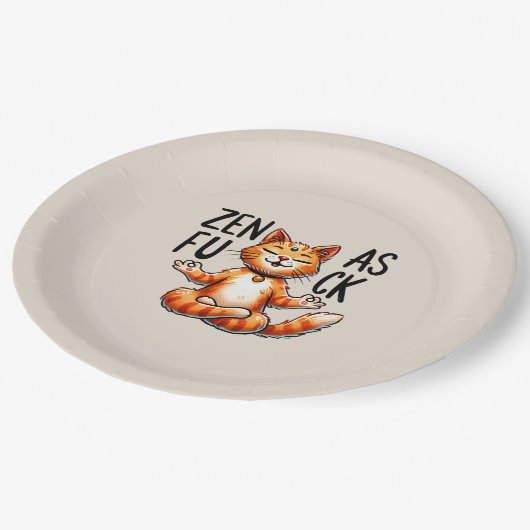 Cat Yoga Pose - Zen Pappteller (Schrägansicht)