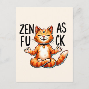 Cat Yoga Pose - Zen Postkarte