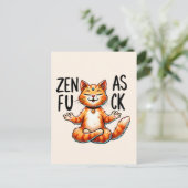 Cat Yoga Pose - Zen Postkarte (Stehend Vorderseite)