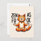 Cat Yoga Pose - Zen Postkarte (Vorne/Hinten)