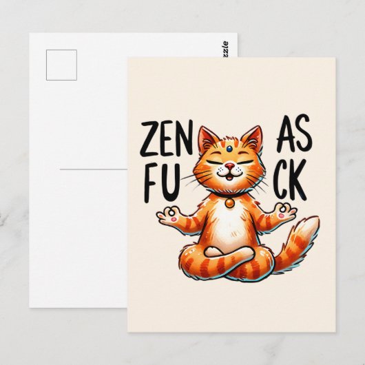 Cat Yoga Pose - Zen Postkarte (Vorne/Hinten)