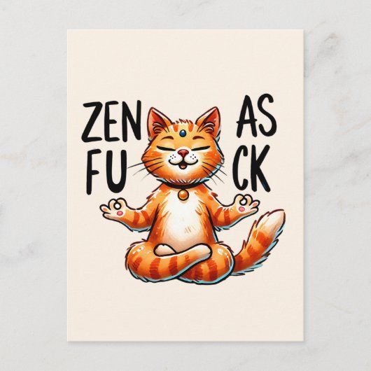 Cat Yoga Pose - Zen Postkarte (Vorderseite)