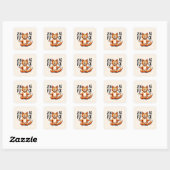 Cat Yoga Pose - Zen Quadratischer Aufkleber (Blatt)