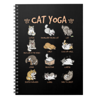 Cat Yoga Posen Katzen, die Achtsamkeit üben Notizblock