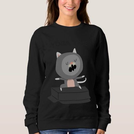 Cat Yoga Time Sweatshirt (Vorderseite)