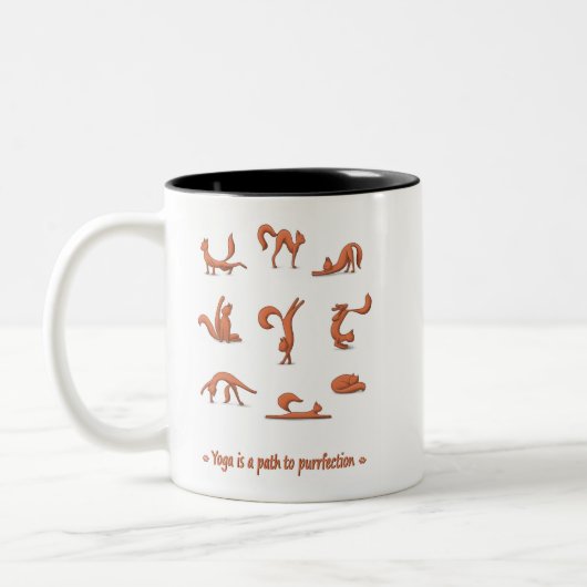 Cat Yoga Zweifarbige Tasse (Links)