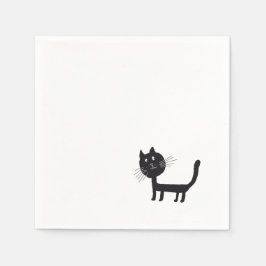 Cat Zeichnend Papier Napkins Serviette