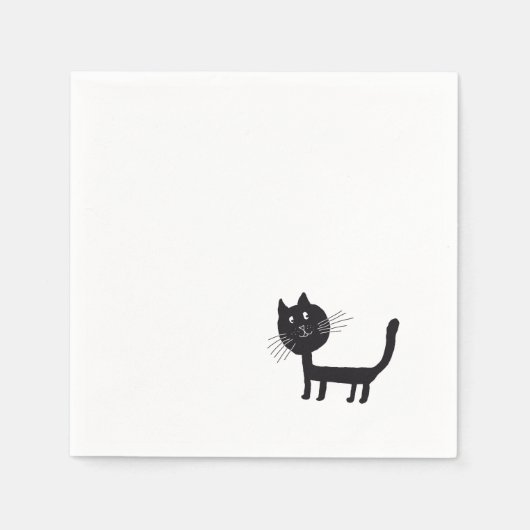 Cat Zeichnend Papier Napkins Serviette (Vorderseite)