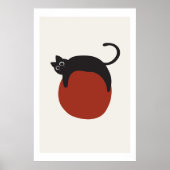 Cat Zeichnend Poster (Vorne)