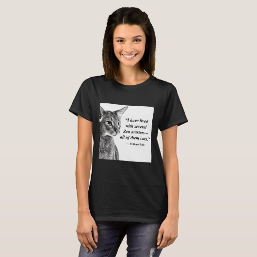 Cat Zen Master Eckhart Tolle T-Shirt (Vorne ganz)