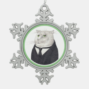 CAT-Zinnschneefleckschmuck Schneeflocken Zinn-Ornament