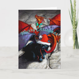 Catabat Draged in Christmas Grußkarte Feiertagskarte