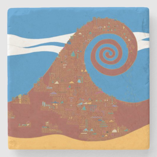 Cataclysm - Marmorsteinstein-Untersetzer Steinuntersetzer (Vorderseite)