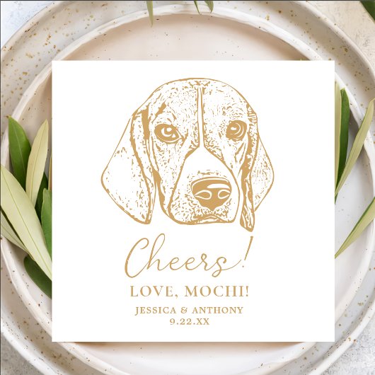 Catahoula Dog Cheers Custom Dog Wedding Napkins Serviette