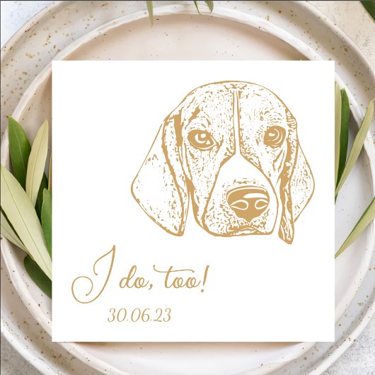 Catahoula Dog I do to Custom Dog Wedding Napkins Serviette
