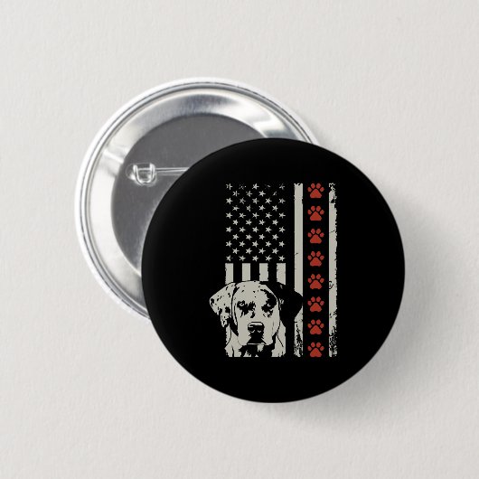 Catahoula Leopard Dog American Native Dog US Flag Button (Vorne & Hinten)