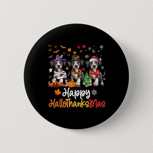 Catahoula Leopard Dog Halloween WeihnachtsHallotha Button (Vorderseite)