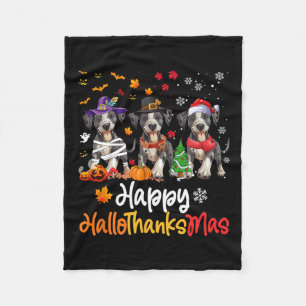 Catahoula Leopard Dog Halloween WeihnachtsHallotha Fleecedecke