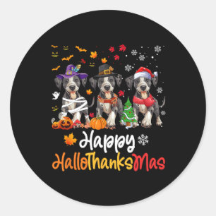 Catahoula Leopard Dog Halloween WeihnachtsHallotha Runder Aufkleber