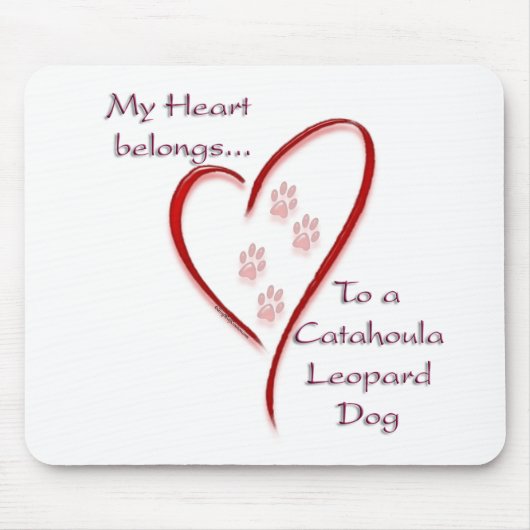 Catahoula Leopard Dog Heart Belongs Mousepad (Vorne)