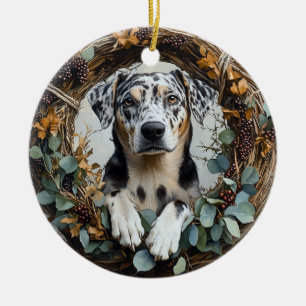 Catahoula Leopard Dog Kranz Keramik Ornament