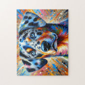 Catahoula Leopard Dog Portrait Akryllische Kunstdr Puzzle (Vertikal)