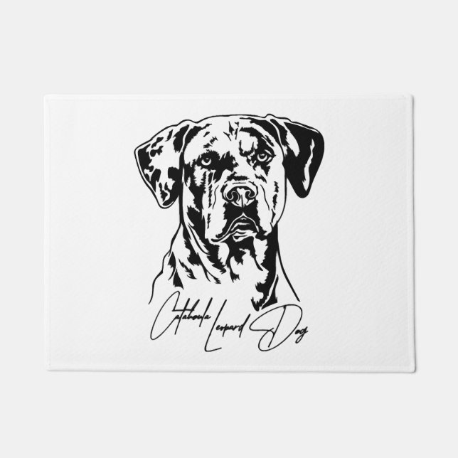 Catahoula Leopard Dog Portrait Hund Mutter Wilsign Fußmatte (Vorderseite)