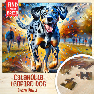 Catahoula Leopard Dog Porträt Acryl-Kunstprint Puzzle